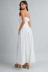 AMBER EYELET TUBE TOP BODICE MAXI DRESS