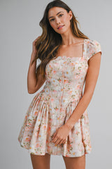 ZEPHYRINE FLORAL PRINTED MINI DRESS