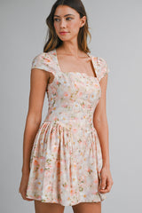 ZEPHYRINE FLORAL PRINTED MINI DRESS