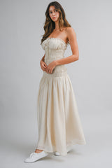 ANA TUBE SHIRRED MAXI DRESS