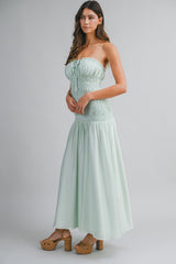 ANA TUBE SHIRRED MAXI DRESS