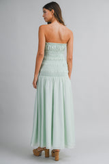 ANA TUBE SHIRRED MAXI DRESS
