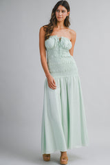 ANA TUBE SHIRRED MAXI DRESS