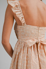 AVERI FLORAL EYELET LACE MIDI DRESS