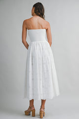 ASTOR EYELET CONTRAST MIDI DRESS