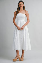 ASTOR EYELET CONTRAST MIDI DRESS