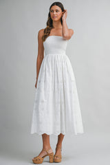 ASTOR EYELET CONTRAST MIDI DRESS