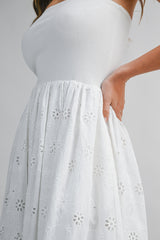 ASTOR EYELET CONTRAST MIDI DRESS