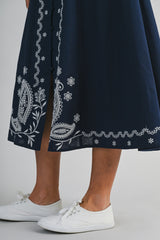 EMERSON EMBROIDERED SHIRT DRESS WITH BELT DETAIL