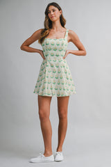 SYDNEY FLORAL PRINTED FLARE MINI DRESS