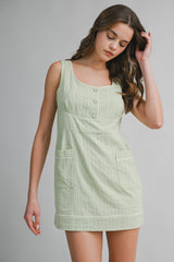 HESPER JACQUARD STRIPE CONTRAST MINI DRESS