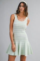 AVIANA KNIT POINTELLE DRESS
