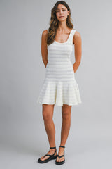 AVIANA KNIT POINTELLE DRESS