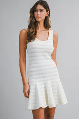 AVIANA KNIT POINTELLE DRESS
