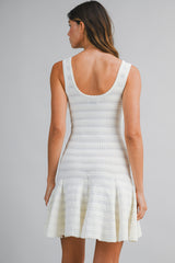 AVIANA KNIT POINTELLE DRESS