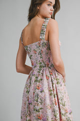 CLEO RUCHED BUST DETAIL MIDI DRESS