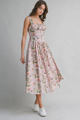 CLEO RUCHED BUST DETAIL MIDI DRESS