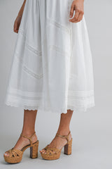 VIVENDEL  SMOCKED BODICE MIDI DRESS