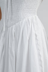 VIVENDEL  SMOCKED BODICE MIDI DRESS
