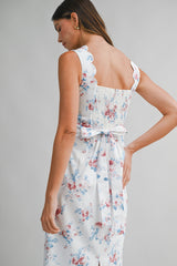 DONNA FLORAL PRINTED MIDI DRESS
