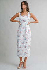 DONNA FLORAL PRINTED MIDI DRESS