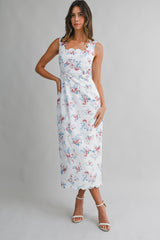 DONNA FLORAL PRINTED MIDI DRESS