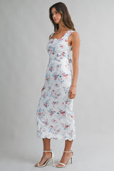 DONNA FLORAL PRINTED MIDI DRESS
