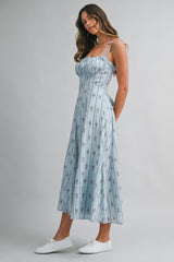MACI WALL PAPER PRINTED MIDI DRESS