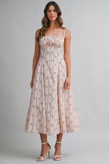 MACI WALL PAPER PRINTED MIDI DRESS