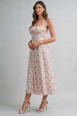 MACI WALL PAPER PRINTED MIDI DRESS