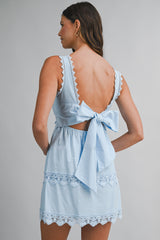 SORRINA CROCHET LACE TRIM MINI DRESS