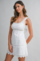 SORRINA CROCHET LACE TRIM MINI DRESS