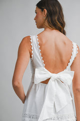 SORRINA CROCHET LACE TRIM MINI DRESS