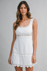 SORRINA CROCHET LACE TRIM MINI DRESS