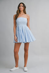 YUI TEXTURED DOT TUBE MINI DRESS