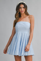 YUI TEXTURED DOT TUBE MINI DRESS