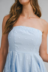 YUI TEXTURED DOT TUBE MINI DRESS