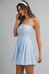 YUI TEXTURED DOT TUBE MINI DRESS