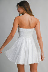 YUI TEXTURED DOT TUBE MINI DRESS