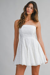 YUI TEXTURED DOT TUBE MINI DRESS