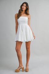 YUI TEXTURED DOT TUBE MINI DRESS