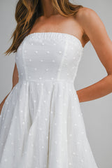 YUI TEXTURED DOT TUBE MINI DRESS