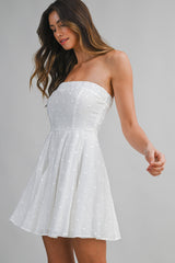 YUI TEXTURED DOT TUBE MINI DRESS