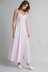 EMBREE STRIPED COTTON MAXI DRESS