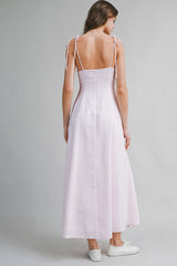 EMBREE STRIPED COTTON MAXI DRESS