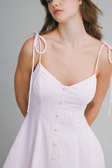 EMBREE STRIPED COTTON MAXI DRESS