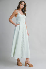 EMBREE STRIPED COTTON MAXI DRESS