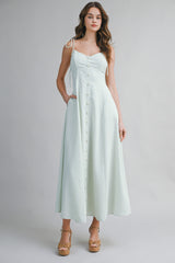 EMBREE STRIPED COTTON MAXI DRESS