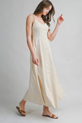 EMBREE STRIPED COTTON MAXI DRESS