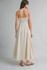 EMBREE STRIPED COTTON MAXI DRESS